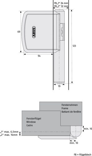 ABUS FAS101W Ablakzár fehér 