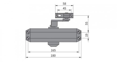 DOM Compact 1000 ajtocsukó Ezüst "AS1159S" 1100mm-ig  "TS 68"