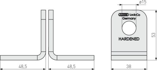 ABUS 115/100 Lakatpánt fül csavaros lakatszemes sarkos