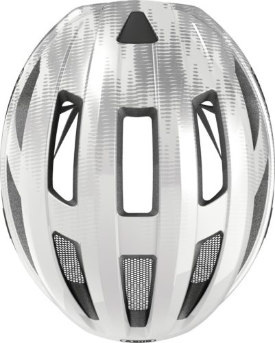 ABUS Macator Kerékpáros sisak white silver M