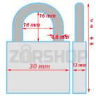 ELZETT Tutor Lakat 2051-H30mm sr 2 kulcsos