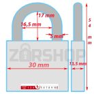 ABUS 720/30C Lakat 30 mm réz  2 fúrtkulcs