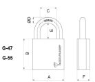 MUL-T-LOCK G-55 MTL300 edzett kengyeles biztonsági lakat 