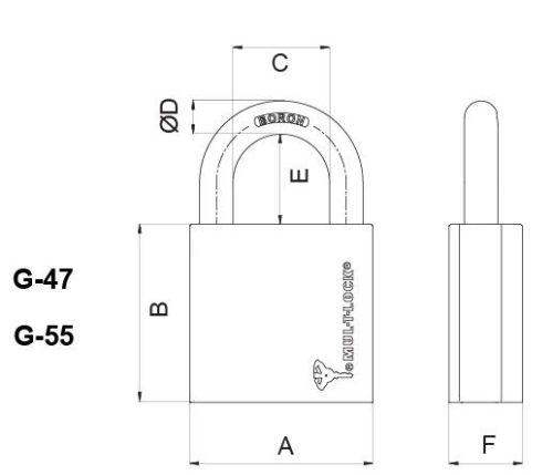 MUL-T-LOCK G-55 MTL300 5 kulcs kengyel védett edzett kengyeles biztonsági lakat 