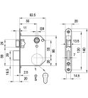 ABUS No 3436 Cilinderes Bevésőzár 2 nyelv 55/55 