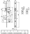 ABUS Vektor portálzár 25/90/24/8 kampós retesz