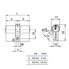 TITAN K1 55/55 Zárbetét fúrásvédett 3 kulccsal