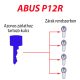 ABUS  P12R  egyforma zárlat szerelés (minden darabra  együtt rendelve) Egyedi szolgáltatás
