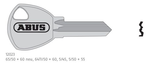 ABUS 727/50+60 65/50+60 64TI 50+60 pótkulcs lakat rendelésekor (E Szolgáltatás)