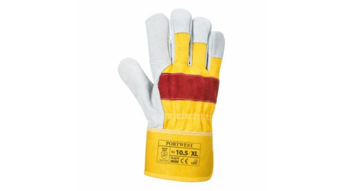 Kesztyű Sárga Marhahas A219 Classic Chrome Rigger  10-es